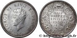 INDES BRITANNIQUES 1/2 Roupie Georges VI couronné 1939 Bombay SUP