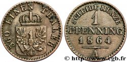 GERMANY - PRUSSIA 1 Pfenning Royaume de Prusse écu à l’aigle 1864 Berlin