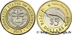 MICRONÉSIE 5 Dollars emblème / Orque pygmée 2012 
