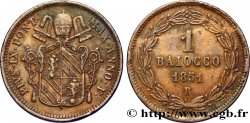 VATICAN AND PAPAL STATES 1 Baiocco Pie IX an V 1851 Rome