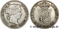 SPANIEN 40 Centimos Isabelle II 1866 Madrid