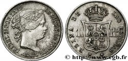 SPANIEN 1 Real Isabelle II / écu couronné 1862 Madrid