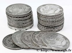BELGIQUE Lot de 25 monnaies de 5 Francs Léopold II 1869-1876