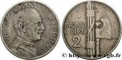 ITALIA Bon pour 2 Lire (Buono da Lire 2) Victor Emmanuel III / faisceau de licteur 1927 Rome - R