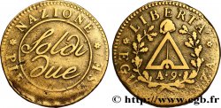 ITALY - SUBALPINE REPUBLIC 2 Soldi Piémont an 9 1801 Turin