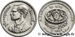 THAÏLANDE 2 Baht roi Bhumipol Adulyadej Rama IX type FAO 1995