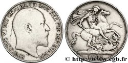 ROYAUME-UNI 1 Crown Edouard VII / St Georges terrassant le dragon, an II 1902