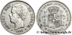 SPANIEN 5 Pesetas Amédée Ier / emblème couronné (1874) 1871