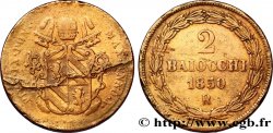 VATICAN ET ÉTATS PONTIFICAUX 2 Baiocchi frappe au nom de Pie IX an V 1850 Rome