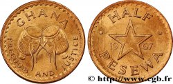 GHANA 1/2 Pesewa tambours / étoile 1967  SPL