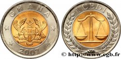 GHANA 1 Cedi emblème / balance 2007 