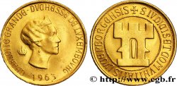 LUXEMBOURG Médaille en or, module de 20 Francs or 1963 Bruxelles
