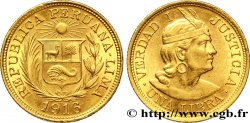 PÉROU 1 Libra or 1916 Lima