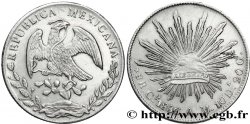 MEXIQUE 8 Reales Aigle / bonnet phrygien sur soleil 1886 Culiacan