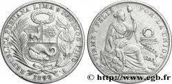 PÉROU 1 Sol emblème / “Liberté” 1896 Lima