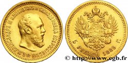 RUSSIA 5 Roubles Tsar Alexandre III / aigle impérial 1889 Saint-Petersbourg