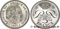 MONACO 5 Francs Rainier III / monogramme couronné 1975 Paris