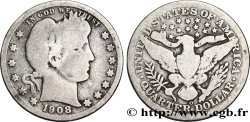 ÉTATS-UNIS D AMÉRIQUE 1/4 Dollar Barber 1908 Nouvelle-Orléans - O
