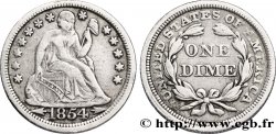 UNITED STATES OF AMERICA 1 Dime (10 Cents) Liberté assise variété avec date encadrée par des flèches 1854 Philadelphie