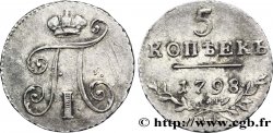RUSSIE 5 Kopecks monogramme de Paul Ier 1798 Saint-Petersbourg
