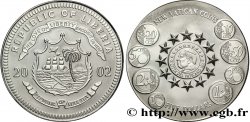 LIBERIA 5 Dollars armes / nouvelles monnaies du Vatican 2002