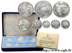 BELIZE Série Proof 8 monnaies emblèmes / oiseaux 1975 Franklin Mint