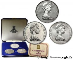 ÎLE DE MAN Coffret de 3 monnaies de 1 Crown Elisabeth II, jubilé d’argent 1977