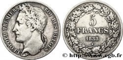 BELGIQUE 5 Francs Léopold Ier tranche position A 1833