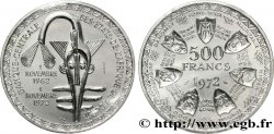 WESTAFRIKANISCHE LÄNDER Essai 500 Francs masque / emblème des pays de l’Union Monétaire 1972 Paris