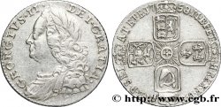 ROYAUME-UNI 6 Pence Georges II / emblème variété 1758/7 1758