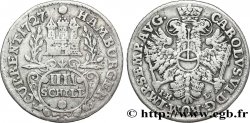 GERMANY - FREE CITY OF HAMBURG 4 (IIII) Schilling armes de la ville / aigle impérial 1727 Hambourg