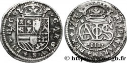 ESPAGNE 2 Reales Charles III archiduc prétendant 1711 Barcelone