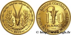 ÉTATS DE L AFRIQUE DE L OUEST (BCEAO) Essai 10 Francs masque / antilope 1959