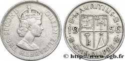 ÎLE MAURICE 1 Roupie roi Elisabeth II / blason 1956