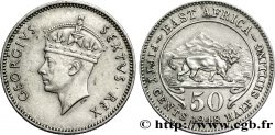 AFRIQUE DE L EST 50 Cents (1/2 Shilling) Georges VI / lion 1948 Londres