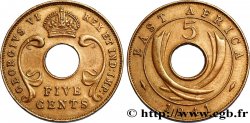 AFRIQUE DE L EST 5 Cents frappe au nom de Georges VI 1941 Londres
