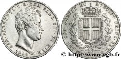 ITALIE - ROYAUME DE SARDAIGNE 5 Lire Charles Albert, roi de Sardaigne 1844 Turin