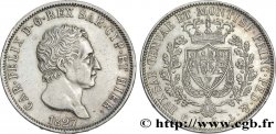 ITALIE - ROYAUME DE SARDAIGNE 5 Lire Charles Félix, roi de Sardaigne 1827 Gênes
