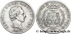 ITALY - KINGDOM OF SARDINIA 5 Lire Charles Félix, roi de Sardaigne 1827 Gênes