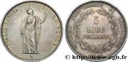 ITALIE - LOMBARDIE 5 Lire Gouvernement provisoire de Lombardie 1848 Milan