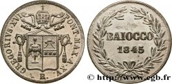 VATICANO Y ESTADOS PONTIFICIOS 1 Baiocco frappé au nom de Grégoire XVI an XV avec argenture 1845 Rome