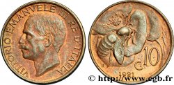 ITALIE 10 Centesimi Victor Emmanuel III / abeille 1921 Rome - R