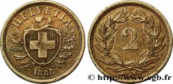 SUISSE 2 Centimes (Rappen) croix suisse 1888 Berne - B
