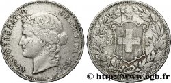 SVIZZERA 5 Francs Helvetia buste 1891 Berne - B