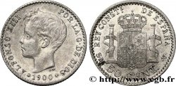 ESPAGNE 50 Centimos Alphonse XIII 3e type / emblème couronné 1900 Madrid