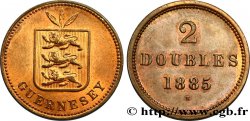 GUERNSEY 2 Doubles armes du baillage de Guernesey 1885 Heaton