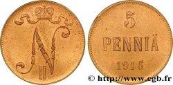 FINLANDE 5 Pennia monogramme Tsar Nicolas II 1916 