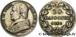 VATICANO E STATO PONTIFICIO 20 Baiocchi Pie IX an XX 1865 Rome