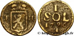 LUXEMBOURG 1 Sol emblème frappe au nom de François II (monnaie de siège) 1796