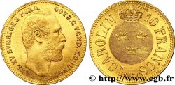 SUÈDE 1 Carolin ou 10 Francs or Charles XV 1871